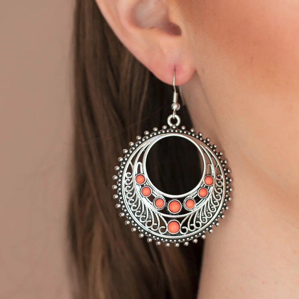 Paparazzi Jewelry Accessories - Boho Bliss - Orange Earrings - Vintage